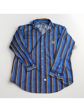 Vtg Polo Ralph Lauren Crest Crown Multicolor Striped Men's Casual Shirt L/S Sz-L